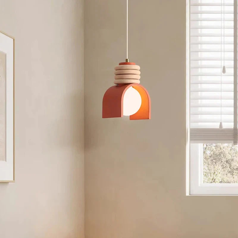 Wabi-Sabi Pendant Light – Japanese Resin Hanging Lamp