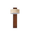 Travertine Wall Lamp – Stone & Wood Sconce
