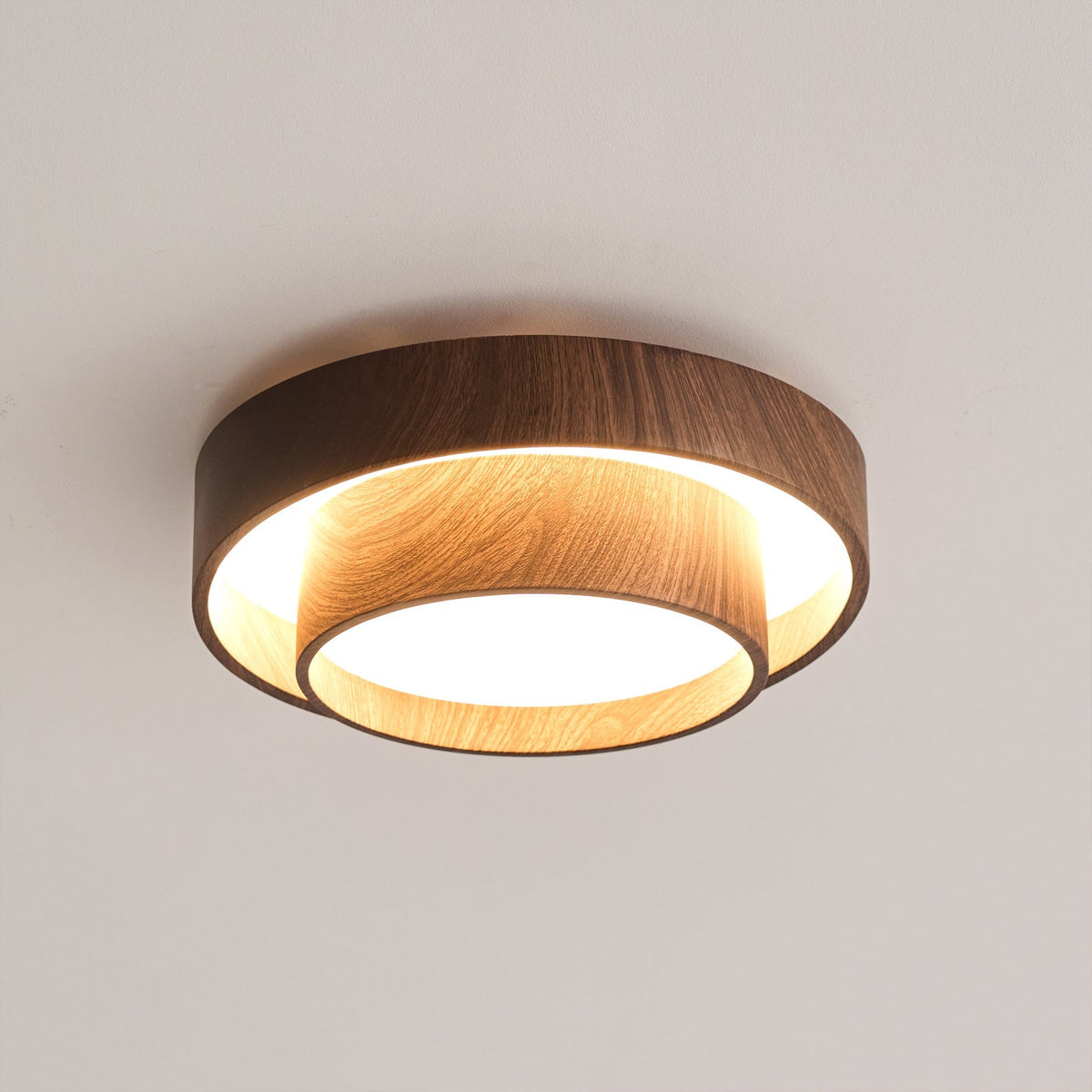 Walnut Ceiling Lamp – LED Flush Mount Fixture