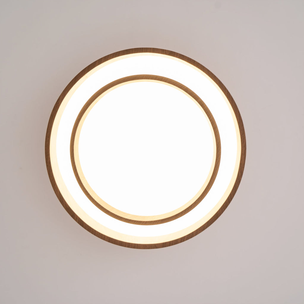 Walnut Ceiling Lamp – LED Flush Mount Fixture