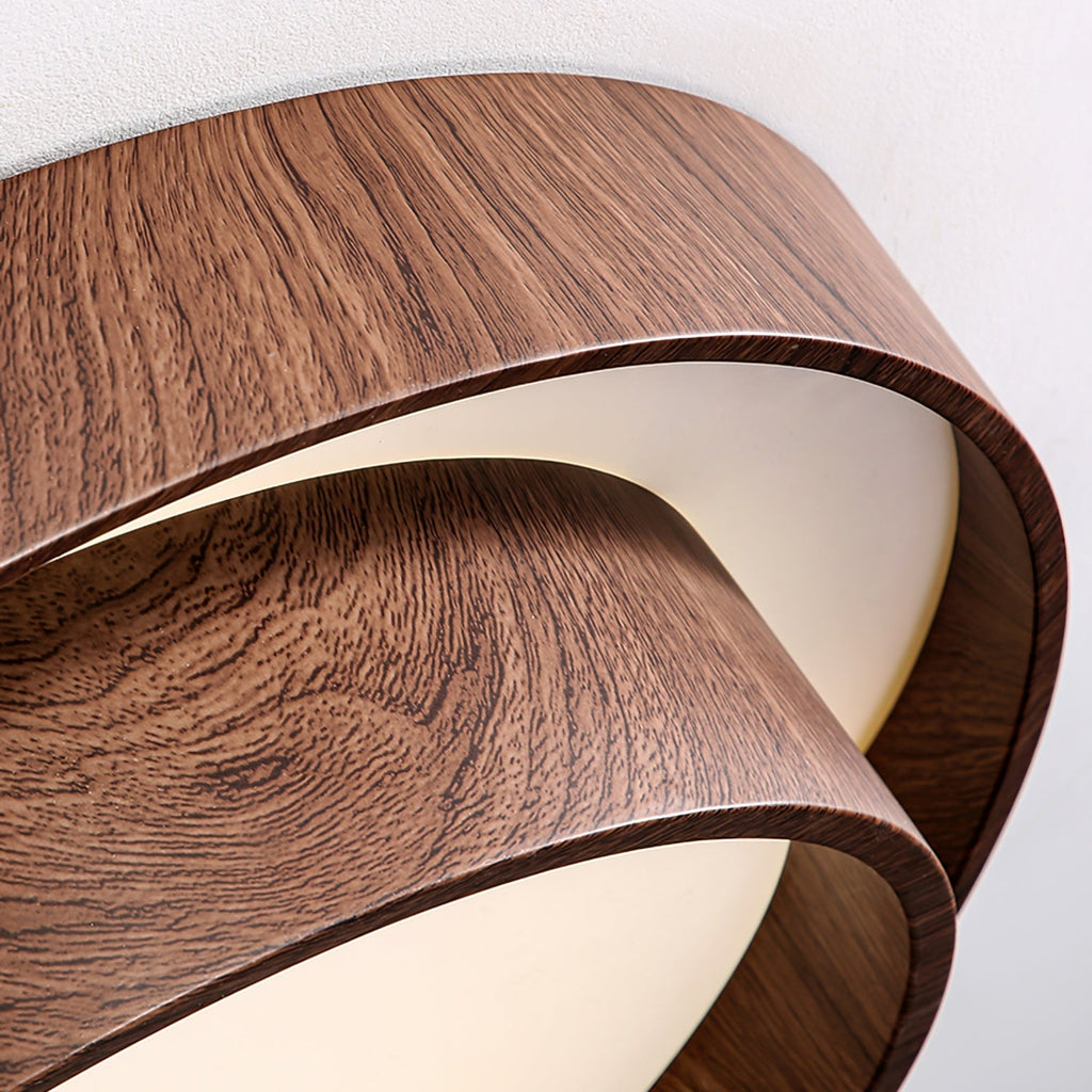 Walnut Ceiling Lamp – LED Flush Mount Fixture