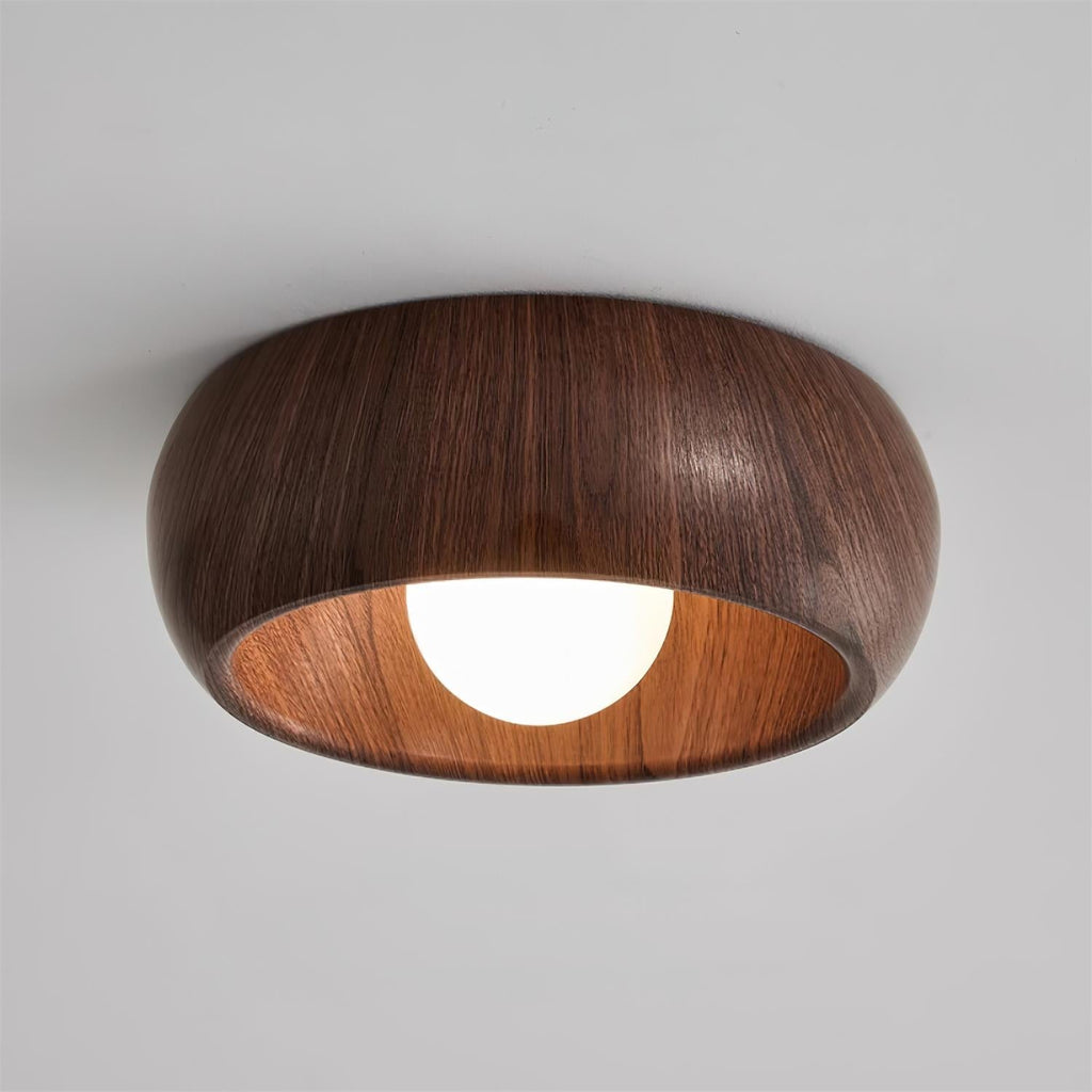 Wooden LED Ceiling Lamp – Minimalist Flush Mount