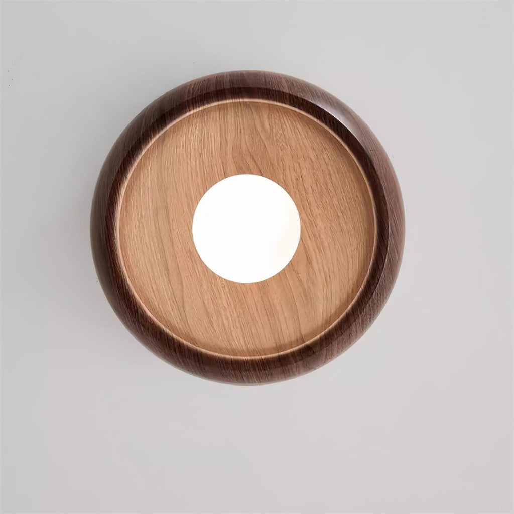 Wooden LED Ceiling Lamp – Minimalist Flush Mount