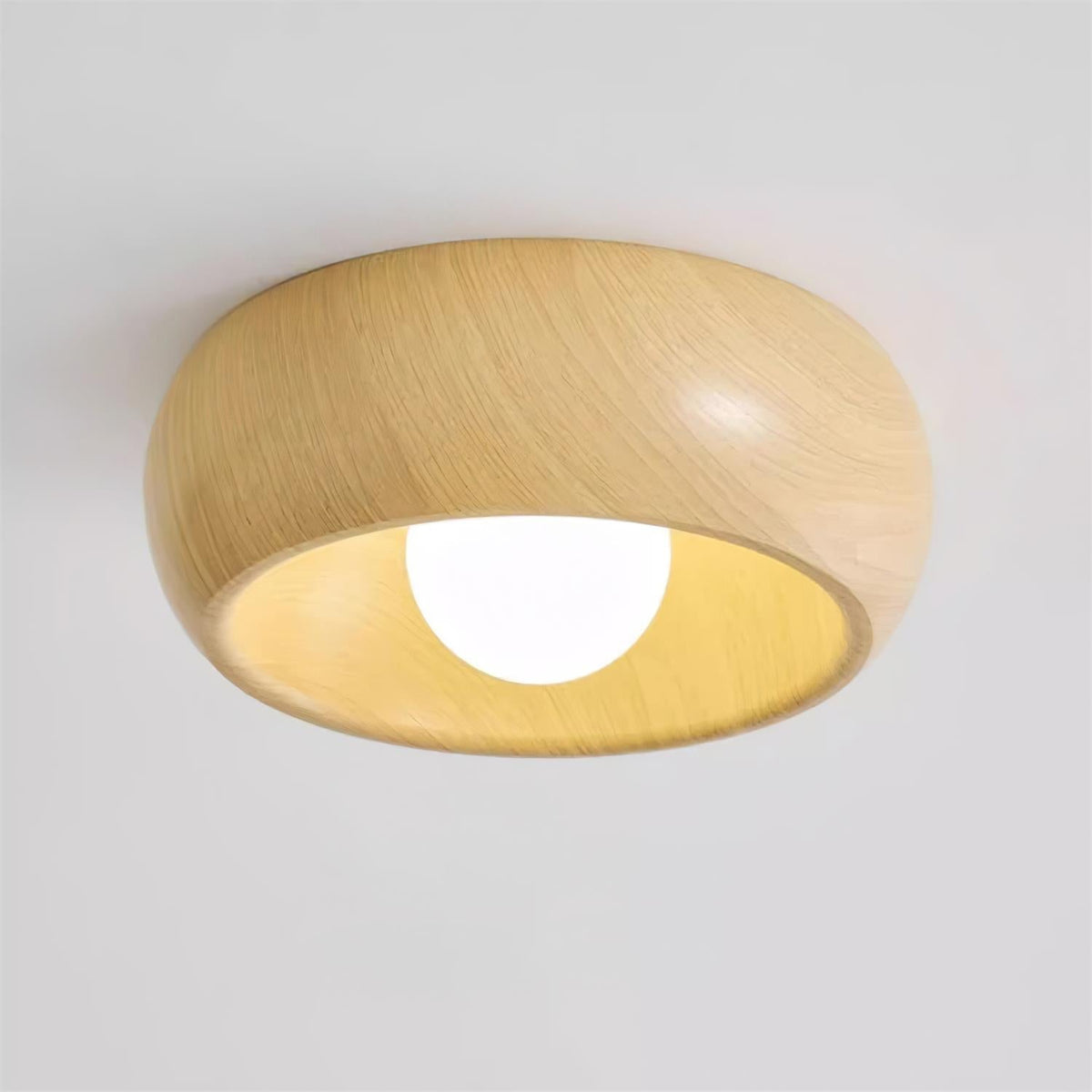 Wooden LED Ceiling Lamp – Minimalist Flush Mount