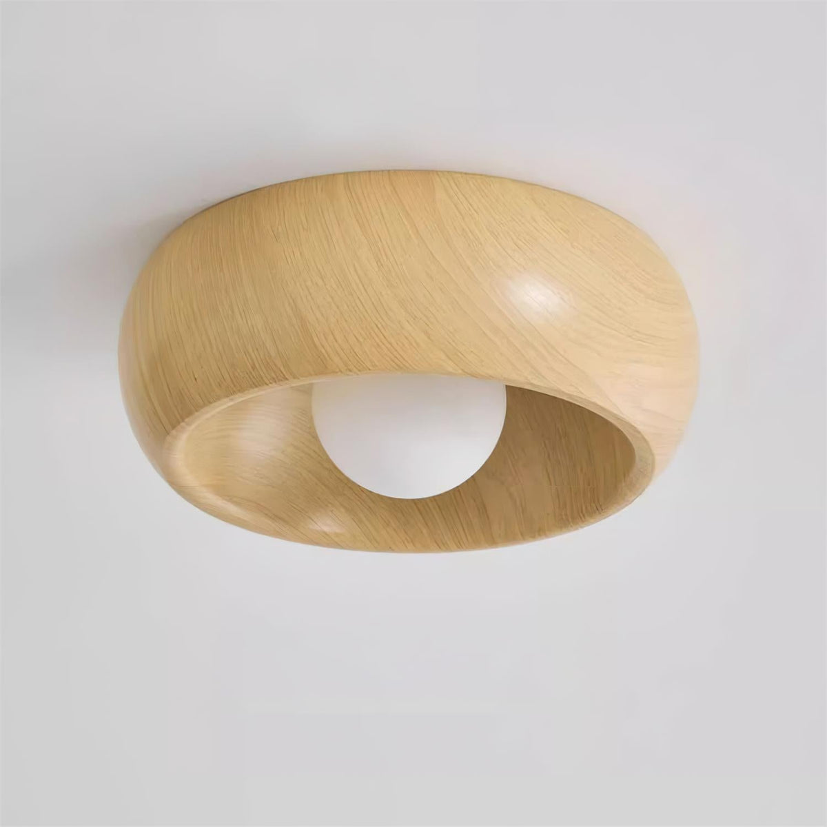 Wooden LED Ceiling Lamp – Minimalist Flush Mount