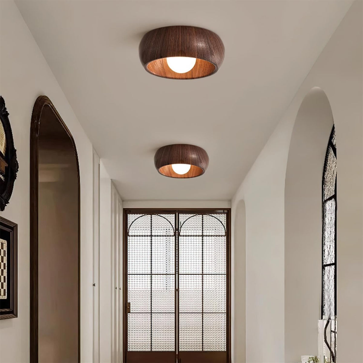 Wooden LED Ceiling Lamp – Minimalist Flush Mount