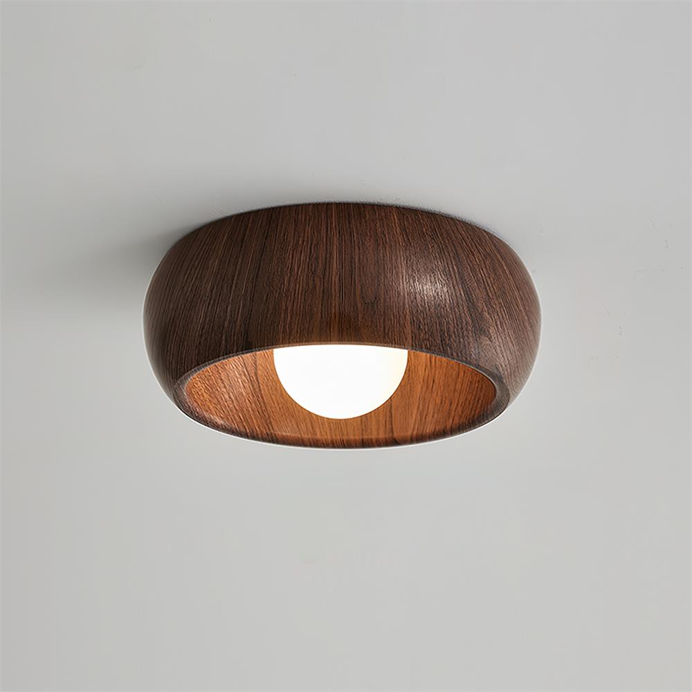 Wooden LED Ceiling Lamp – Minimalist Flush Mount