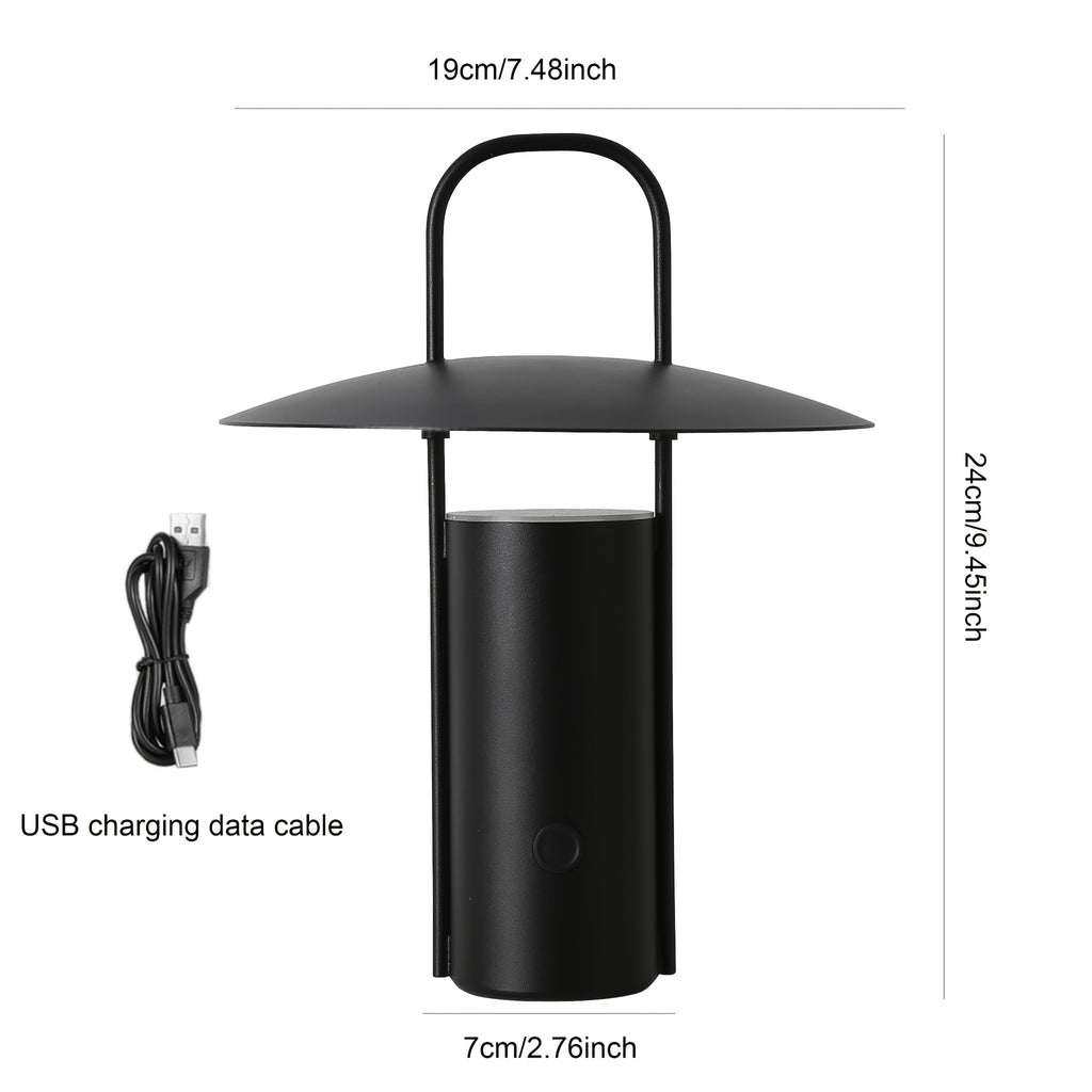 Touch Table Lamp – USB Rechargeable Metal Light