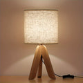 Tripod Table Lamp – Wooden Base, Fabric Shade