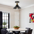 Black Ceiling Light – Industrial Semi-Flush Mount Fixture