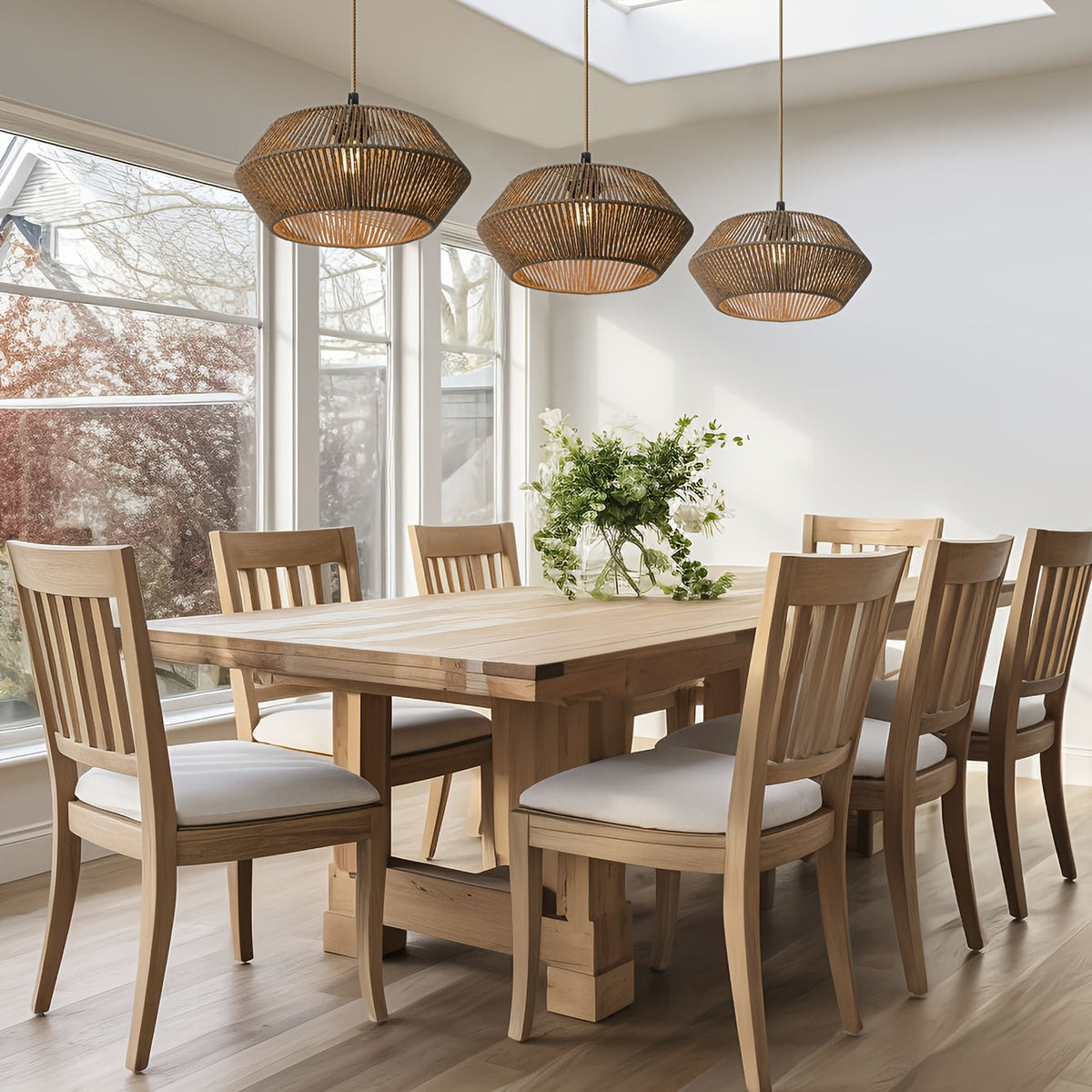 Paper Rope Pendant Light Shade – Handwoven Natural Shade