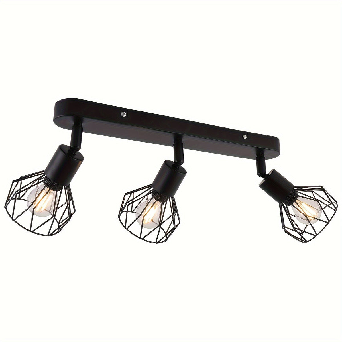 3-Light Ceiling Spotlight – Industrial Black Metal