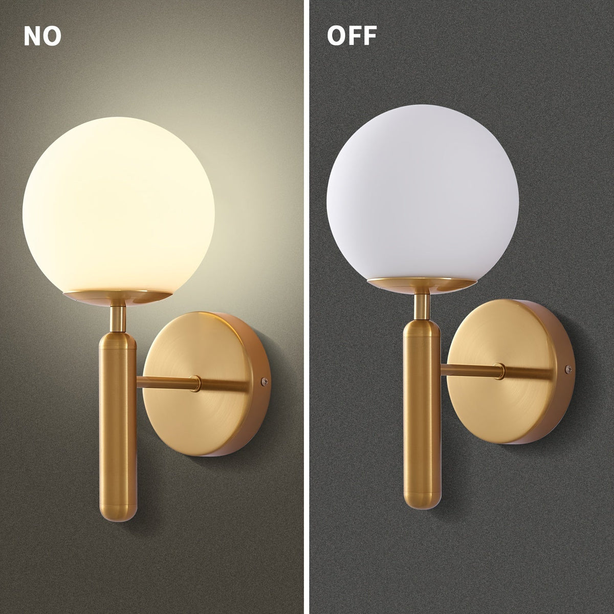 Glass Globe Wall Sconce – Polished Metal Fixture