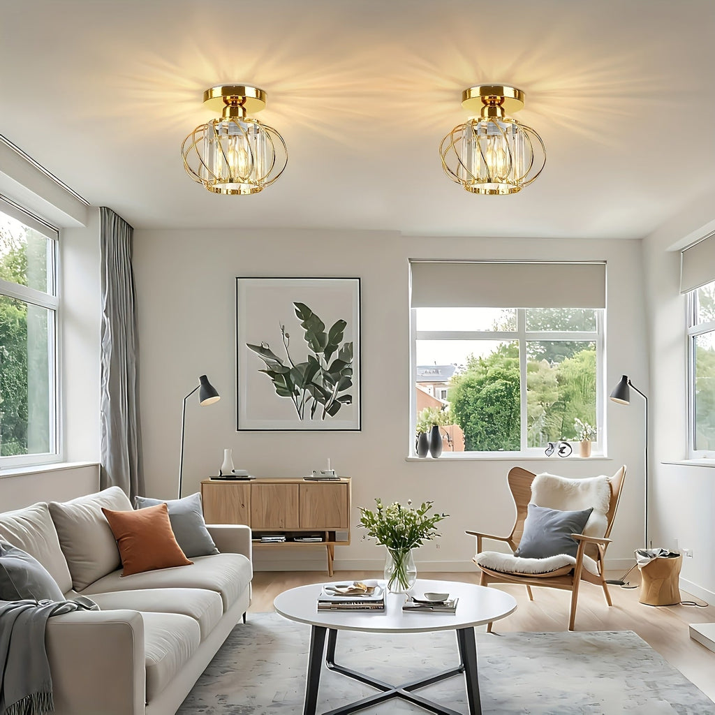 Cage Ceiling Light – Industrial Semi-Flush Mount