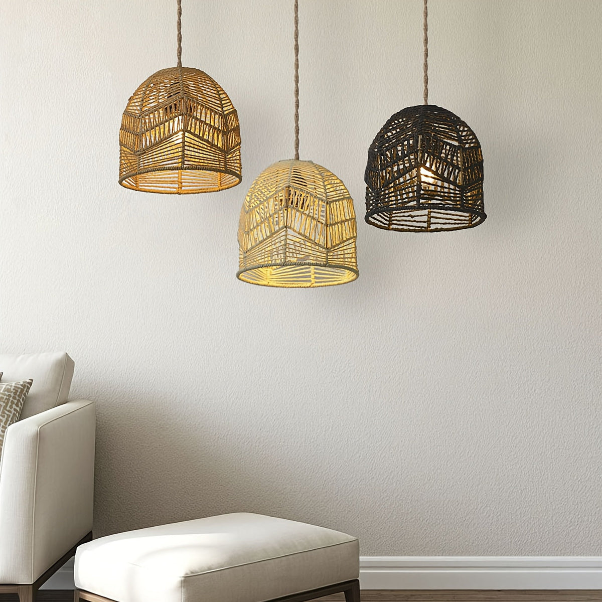 Rope Pendant Shade – Handwoven Farmhouse Light Shade