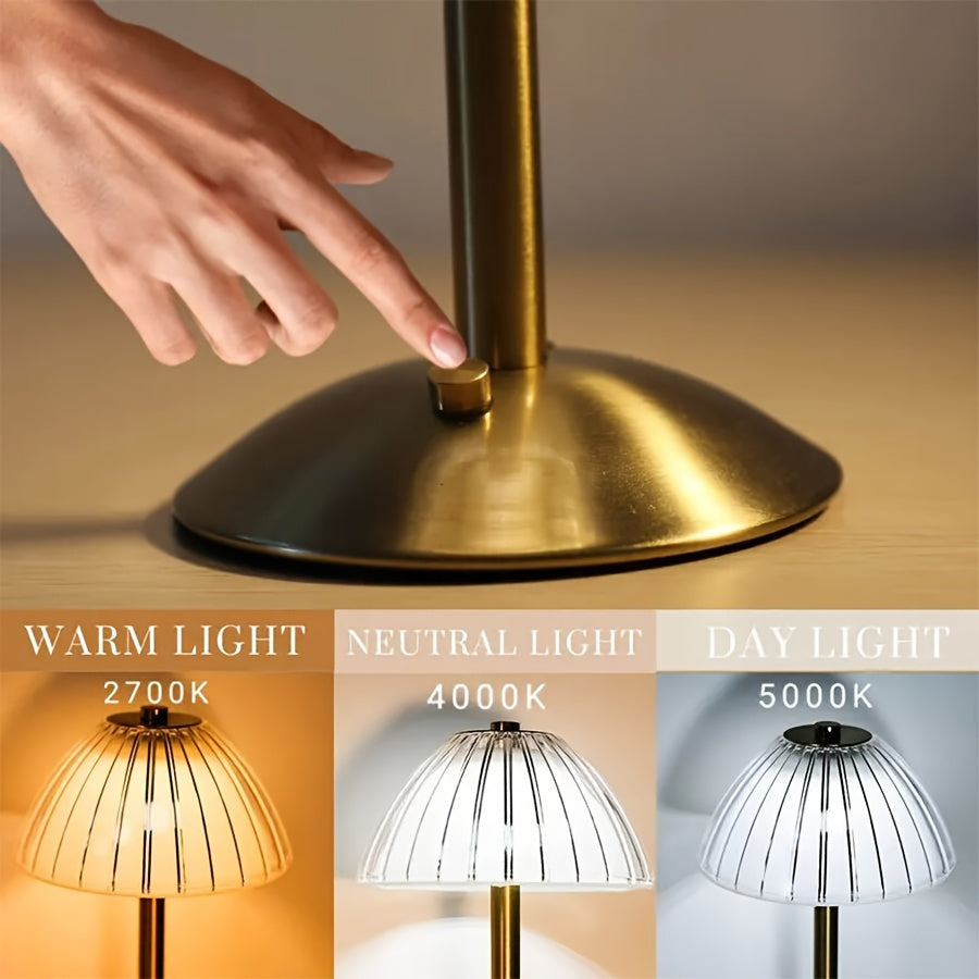 Gold Touch Table Lamp – USB Rechargeable LED