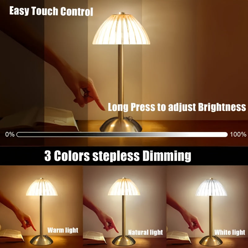 Gold Touch Table Lamp – USB Rechargeable LED