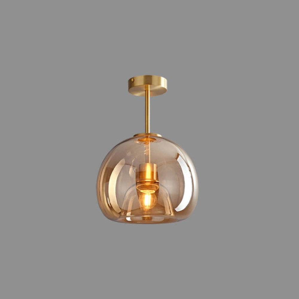 Bubble Glass Ceiling Light – Retro Amber Pendant