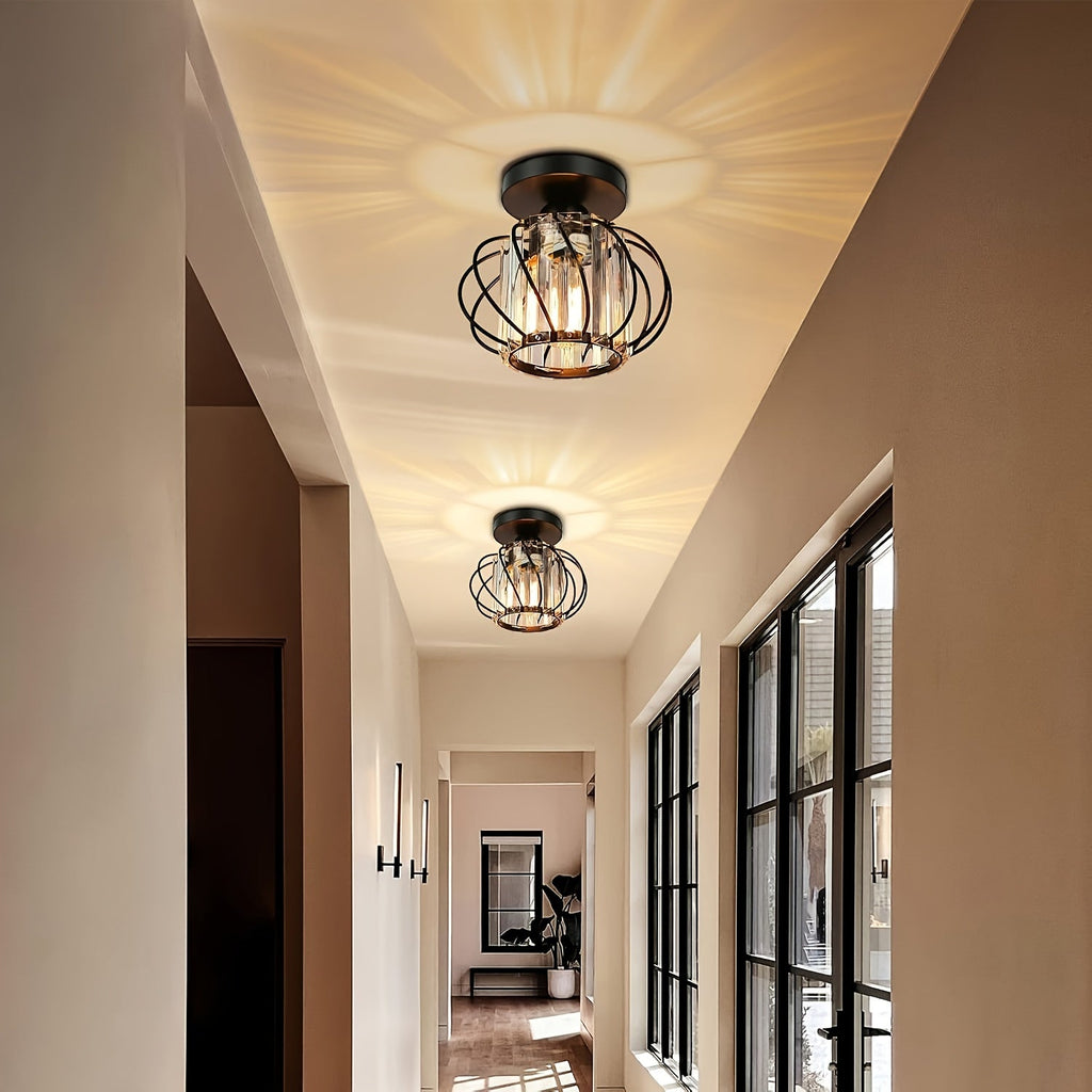 Cage Ceiling Light – Industrial Semi-Flush Mount