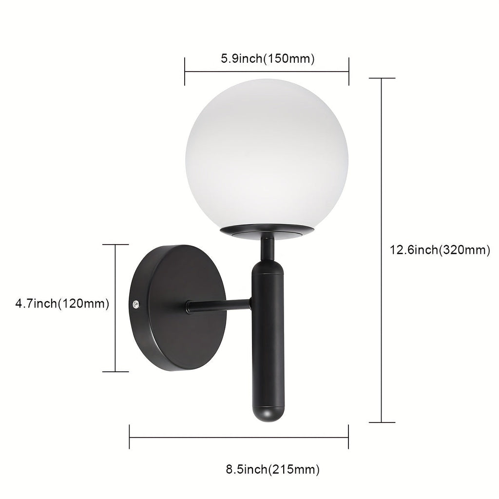Glass Globe Wall Sconce – Polished Metal Fixture