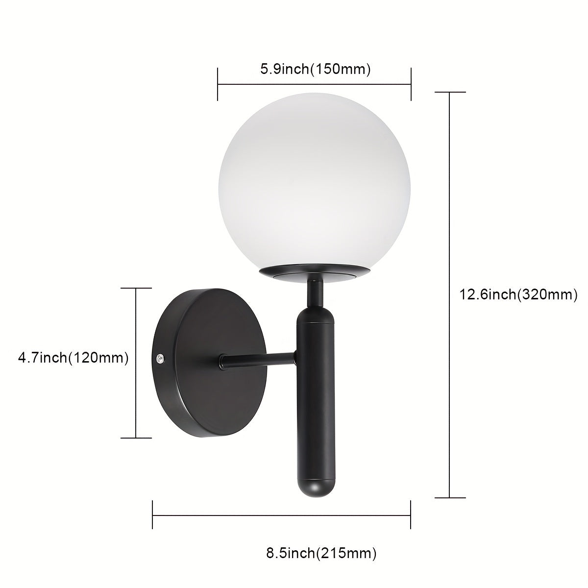Glass Globe Wall Sconce – Polished Metal Fixture