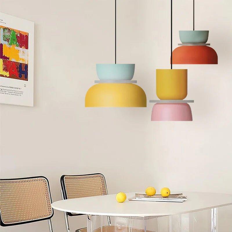 Coloured Pendant Lamp – Nordic Macaron Hanging Light