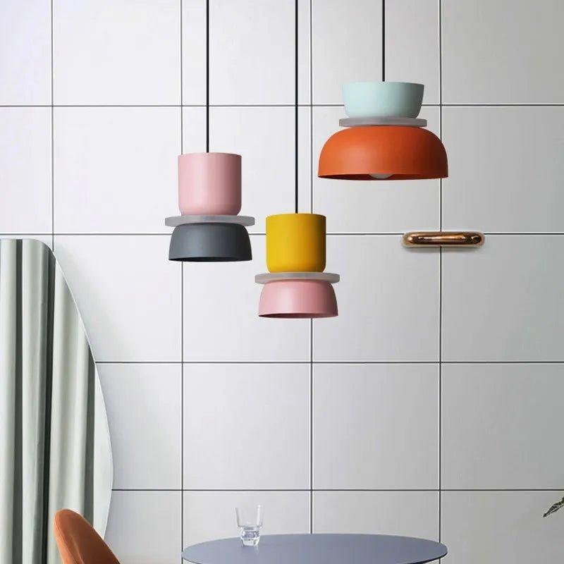 Coloured Pendant Lamp – Nordic Macaron Hanging Light
