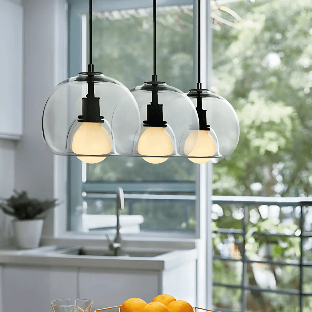 Handblown Glass Pendant Light – Modern Hanging Lamp