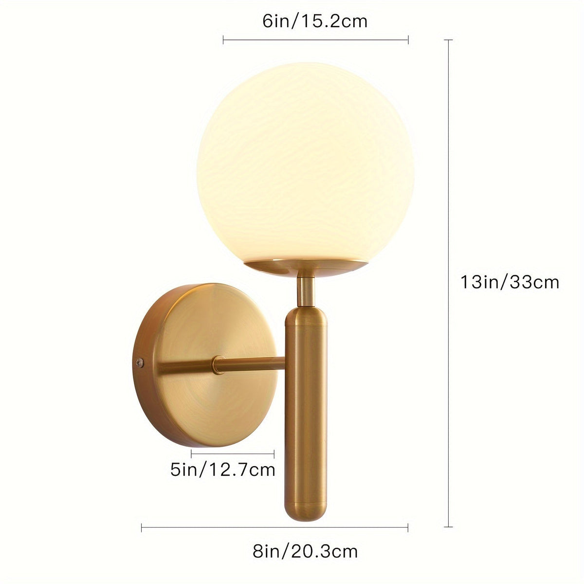 Glass Globe Wall Sconce – Polished Metal Fixture