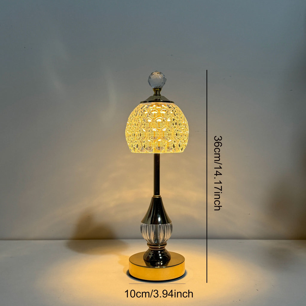 Crystal Table Lamp – Rechargeable Touch LED Bedside Light