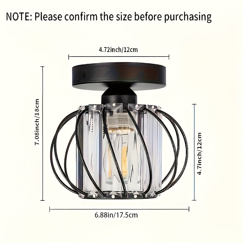 Cage Ceiling Light – Industrial Semi-Flush Mount