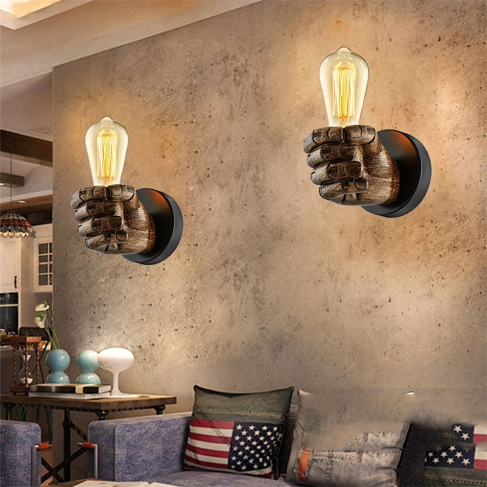 Hand Wall Lamp – Industrial Resin E26 Sconce