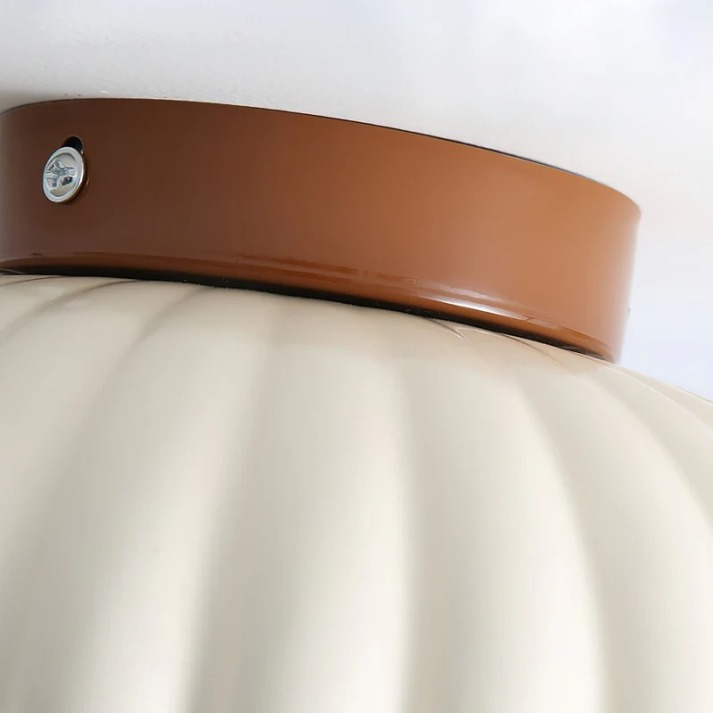 Iron Ceiling Light – Glass & Metal Hallway Flush Mount