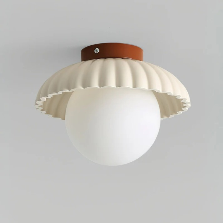 Iron Ceiling Light – Glass & Metal Hallway Flush Mount