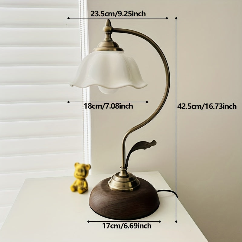 Goose Neck Table Lamp – Antique Brass USB Bedside Light