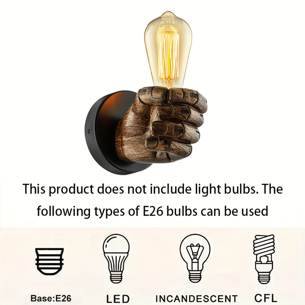 Hand Wall Lamp – Industrial Resin E26 Sconce