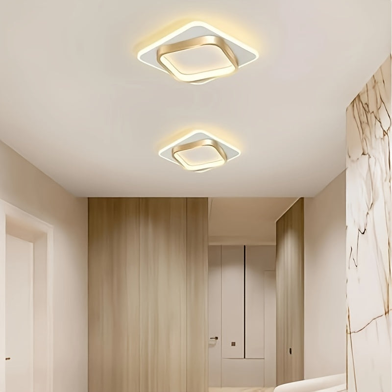 Square LED Ceiling Light – Geometric Flush Mount Fixture