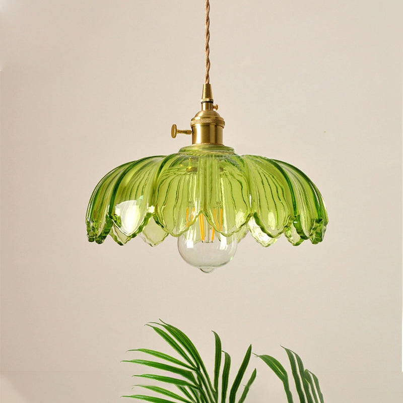 Flower Pendant Lamp – Coloured Glass Hanging Light