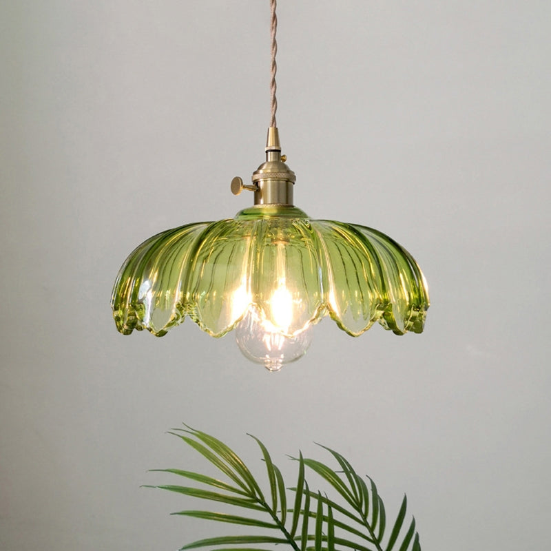 Flower Pendant Lamp – Coloured Glass Hanging Light