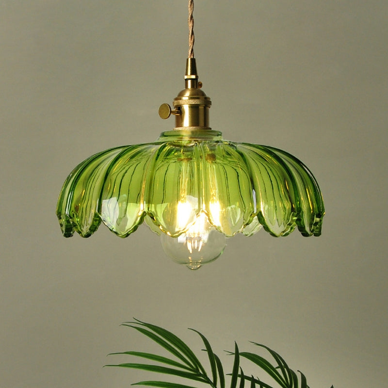 Flower Pendant Lamp – Coloured Glass Hanging Light