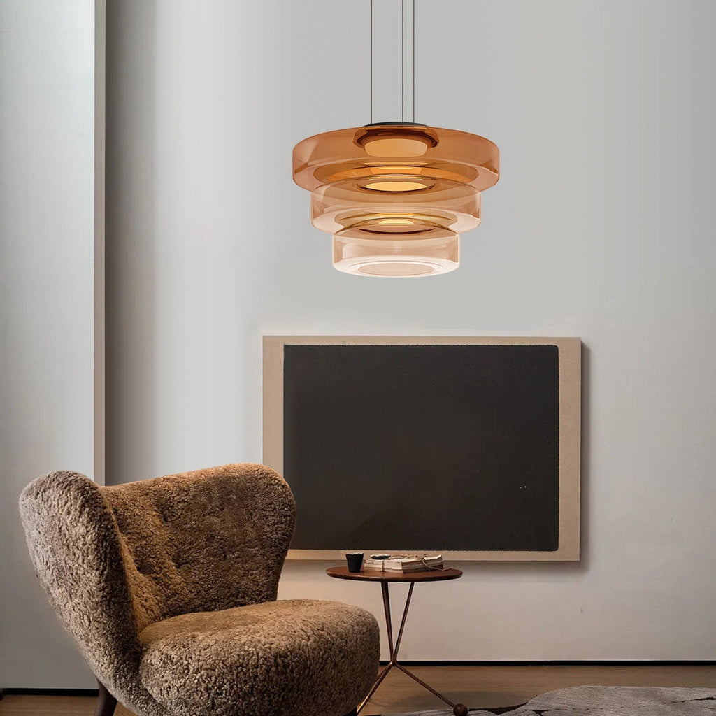 Layered Glass Pendant Light – Bauhaus LED Hanging Lamp