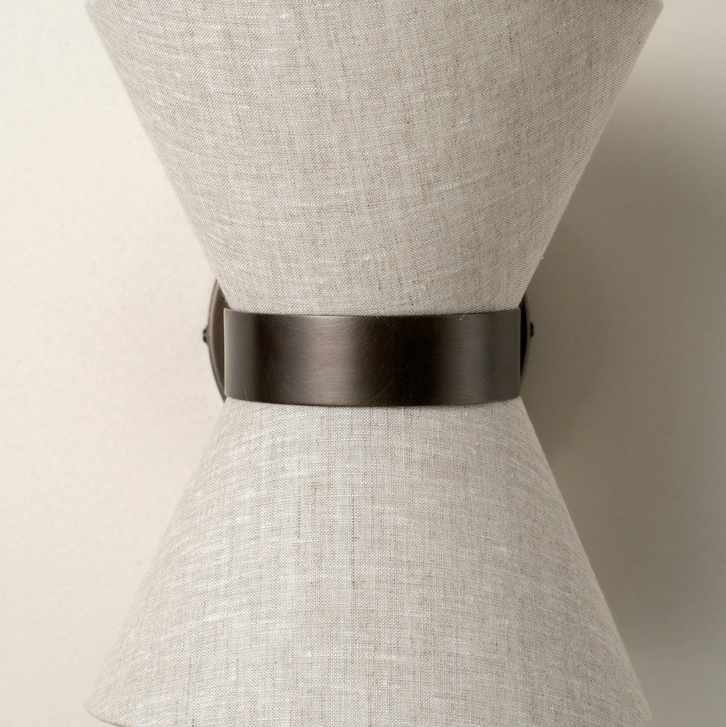 Bronze & Linen Wall Light – Fabric Shade Sconce
