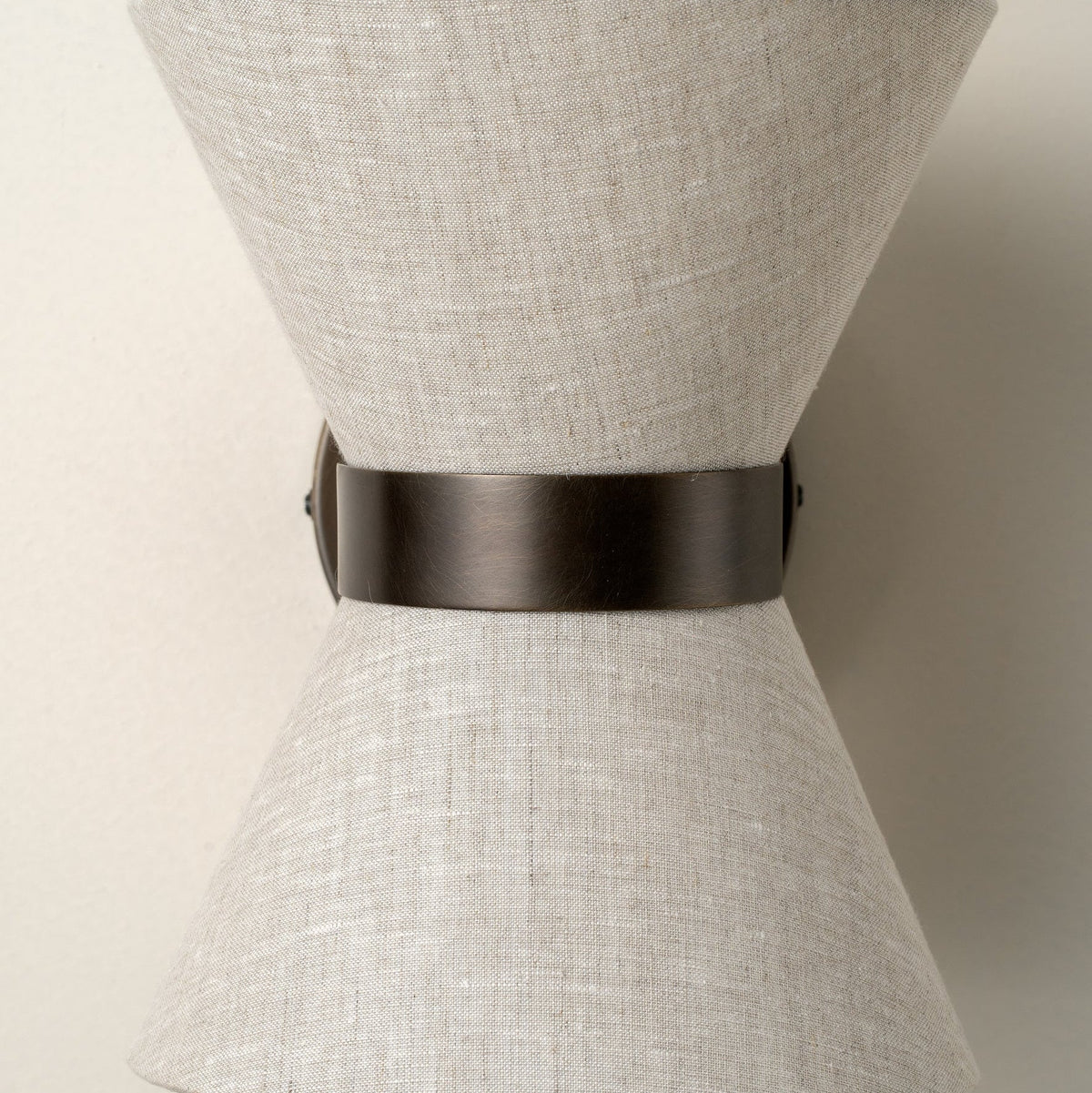 Bronze & Linen Wall Light – Fabric Shade Sconce