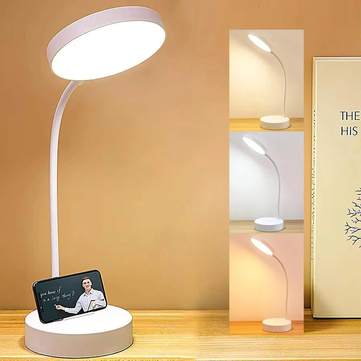 LED Desk Lamp – USB Charging Swan-Neck Reading Light