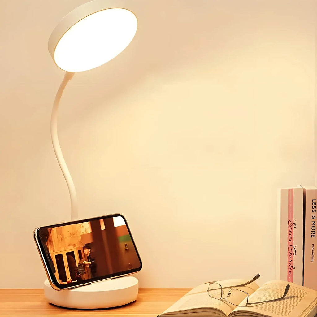 LED Desk Lamp – USB Charging Swan-Neck Reading Light