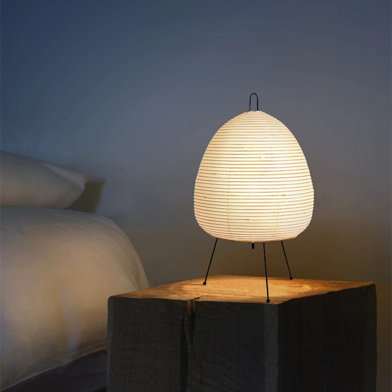 Rice Paper Table Lamp – Japanese Zen Minimalist Light