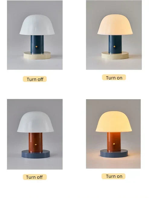 Mushroom Table Lamp – Rechargeable LED Bedside Light