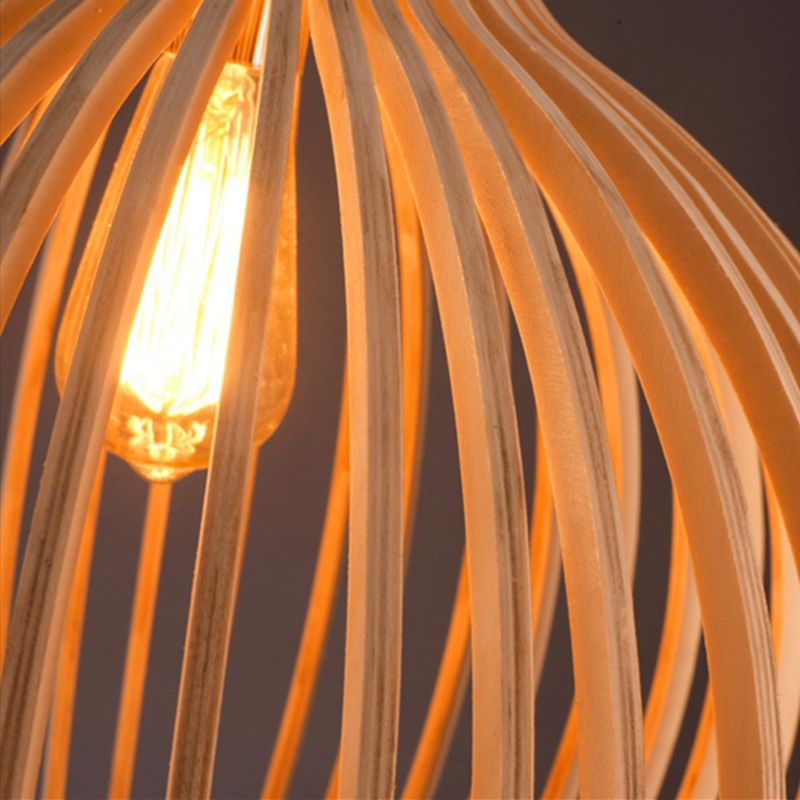Wooden Pendant Light – Handcrafted Scandinavian Hanging Lamp