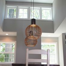Wooden Pendant Light – Handcrafted Scandinavian Hanging Lamp