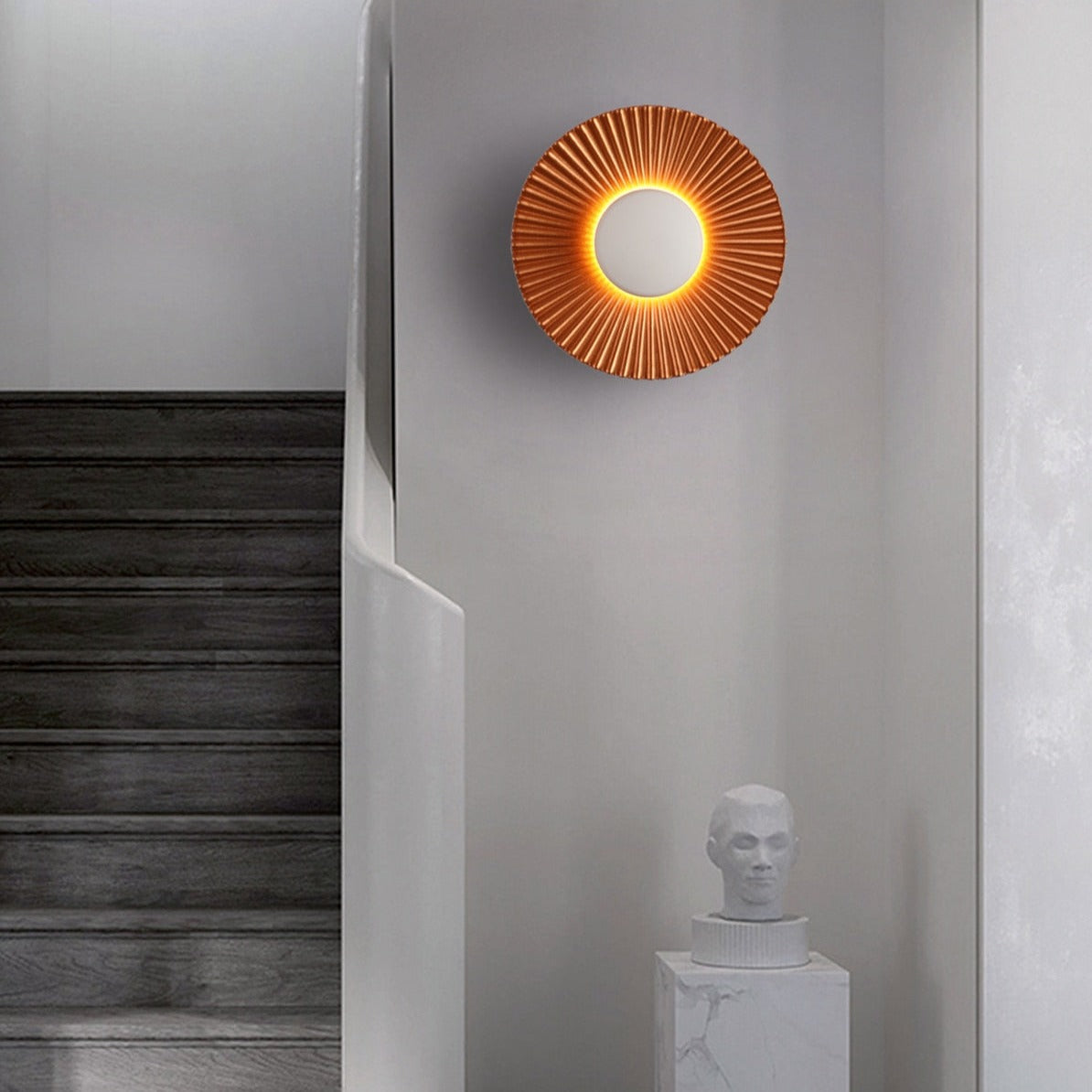 Sunburst Wall Lamp – Metallic Sun Design Sconce
